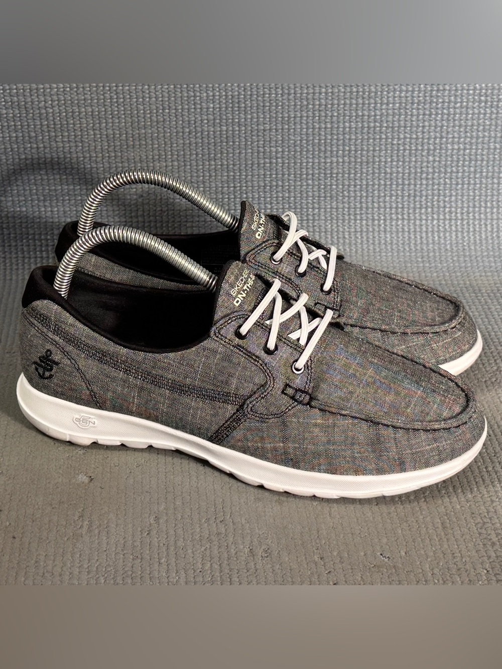 Skechers Women's Go Walk Lite Isla Boat Shoes  Gray Size 8.5 - Picture 2 of 9
